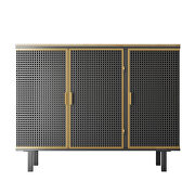 Dark gray metal 3 doors modern sideboard storage cabinet by La Spezia additional picture 5