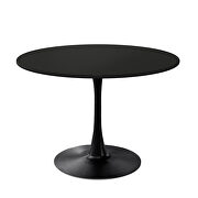 Black round mdf top modern dining table with metal base by La Spezia additional picture 5