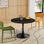 Black round mdf top modern dining table with metal base by La Spezia additional picture 6