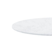 White marble round mdf top modern dining table with metal base by La Spezia additional picture 3