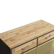 Gold metal 2 doors modern sideboard storage cabinet by La Spezia additional picture 2