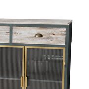 4 glass doors modern sideboard with 3 top drawers by La Spezia additional picture 2