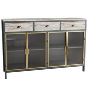 4 glass doors modern sideboard with 3 top drawers by La Spezia additional picture 11