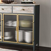 4 glass doors modern sideboard with 3 top drawers by La Spezia additional picture 12
