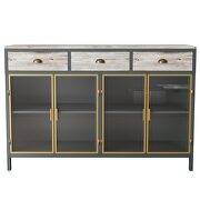 4 glass doors modern sideboard with 3 top drawers by La Spezia additional picture 3