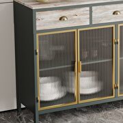 4 glass doors modern sideboard with 3 top drawers by La Spezia additional picture 4