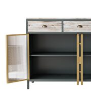 4 glass doors modern sideboard with 3 top drawers by La Spezia additional picture 8