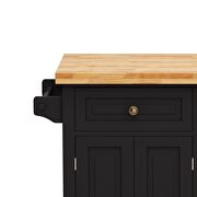 Versatile design kitchen island cart with two storage cabinets in black by La Spezia additional picture 6