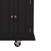 Versatile design kitchen island cart with two storage cabinets in black by La Spezia additional picture 7