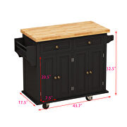 Versatile design kitchen island cart with two storage cabinets in black by La Spezia additional picture 10