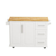 Kitchen island cart with spice rack towel rack in white by La Spezia additional picture 11