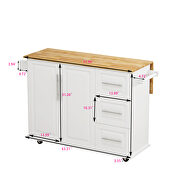 Kitchen island cart with spice rack towel rack in white by La Spezia additional picture 5