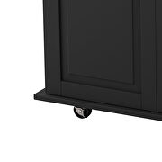 Kitchen island cart with spice rack towel rack in black by La Spezia additional picture 5