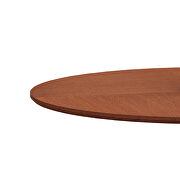 Oak finish round wood top modern dining table with metal base by La Spezia additional picture 3