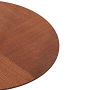 Oak finish round wood top modern dining table with metal base by La Spezia additional picture 9