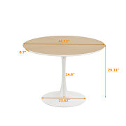Natural finish round wood top modern dining table with metal base by La Spezia additional picture 5