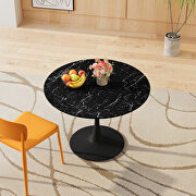 Marble round mdf top modern dining table with metal base by La Spezia additional picture 6