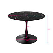 Marble round mdf top modern dining table with metal base by La Spezia additional picture 8