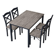 Industrial wooden dining set with metal frame and 4 chairs in brown/ gray by La Spezia additional picture 5