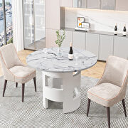 Modern round dining table with printed white marble top by La Spezia additional picture 2