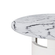 Modern round dining table with printed white marble top by La Spezia additional picture 4