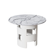 Modern round dining table with printed white marble top by La Spezia additional picture 6