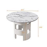 Modern round dining table with printed white marble top by La Spezia additional picture 8