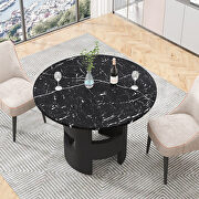 Modern round dining table with printed black marble top by La Spezia additional picture 2