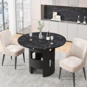 Modern round dining table with printed black marble top by La Spezia additional picture 3