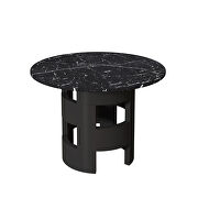 Modern round dining table with printed black marble top by La Spezia additional picture 7