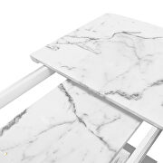 Modern square white marble top dining table with x-shape legs by La Spezia additional picture 11
