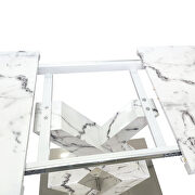 Modern square white marble top dining table with x-shape legs by La Spezia additional picture 12