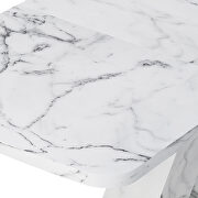 Modern square white marble top dining table with x-shape legs by La Spezia additional picture 7