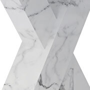 Modern square white marble top dining table with x-shape legs by La Spezia additional picture 8