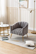 Wide tufted gray velvet barrel chair by La Spezia additional picture 9