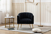 Wide tufted black velvet barrel chair by La Spezia additional picture 2