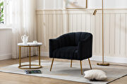 Wide tufted black velvet barrel chair by La Spezia additional picture 4