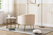 Wide tufted beige velvet barrel chair by La Spezia additional picture 5