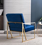 Wide ravia blue velvet tufted upholstered golden metal frame accent armchair by La Spezia additional picture 13