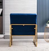 Wide ravia blue velvet tufted upholstered golden metal frame accent armchair by La Spezia additional picture 8