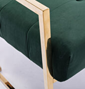 Wide ravia green velvet tufted upholstered golden metal frame accent armchair additional photo 5 of 8