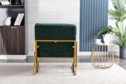 Wide ravia green velvet tufted upholstered golden metal frame accent armchair by La Spezia additional picture 6