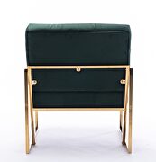 Wide ravia green velvet tufted upholstered golden metal frame accent armchair by La Spezia additional picture 9