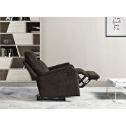 Dark brown fabric recliner chair with power function by La Spezia additional picture 2