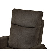 Dark brown fabric recliner chair with power function by La Spezia additional picture 3