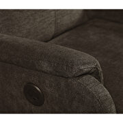 Dark brown fabric recliner chair with power function by La Spezia additional picture 6