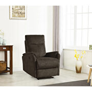Dark brown fabric recliner chair with power function by La Spezia additional picture 8