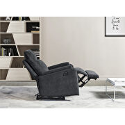 Dark gray fabric recliner chair with power function by La Spezia additional picture 4