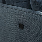 Dark blue waterproof fabric loveseat with usb charge port by La Spezia additional picture 2