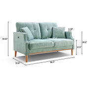 Baby blue waterproof fabric loveseat with usb charge port by La Spezia additional picture 7